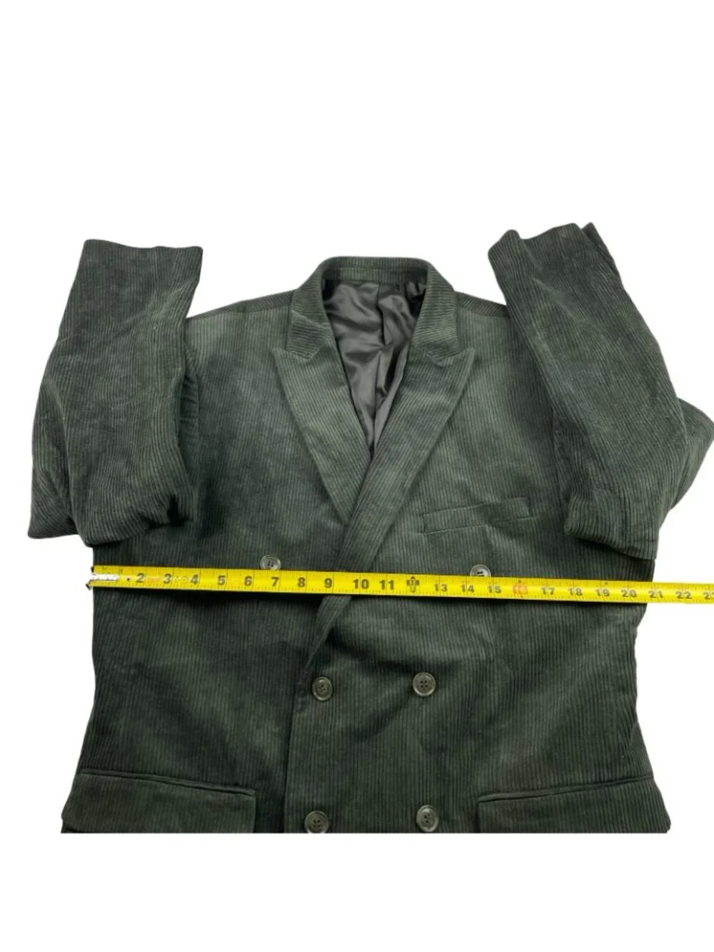 Alain Dupetit Men's Corduroy Double Breasted Suit Green • 44R US | 38x28